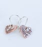 Reclaimed copper heart shaped earrings - Image 4