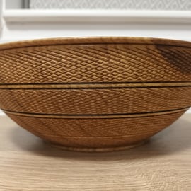 Hand turned Oak bowl with textured finish