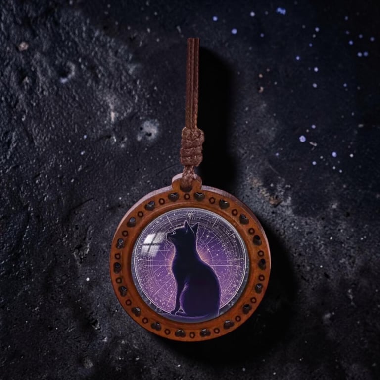 Stardust cat pendant necklace 