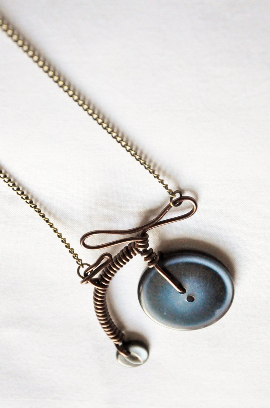 Bicycle novelty necklace, Penny Farthing, Old fashioned bike, Vintage necklace