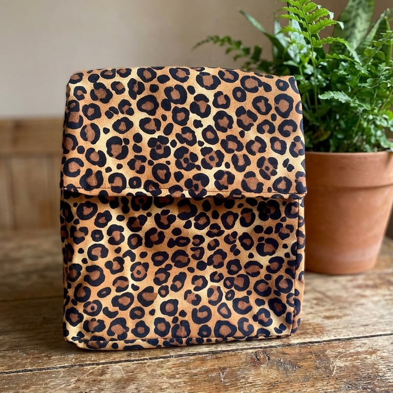 Leopard Print Handmade Insulated Lunch bag 