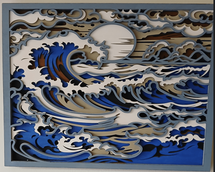 Layered Laser Cut Hanging Art Work