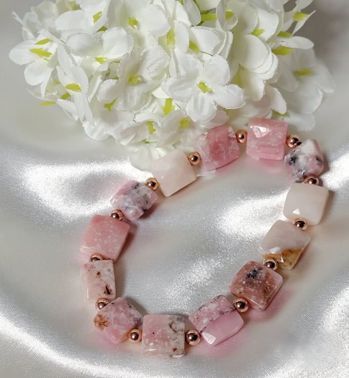 Natural Pink Opal Bracelet