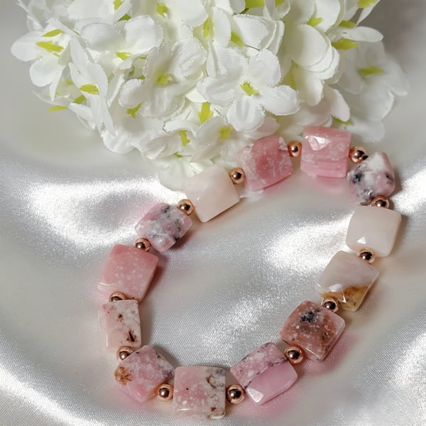Natural Pink Opal Bracelet