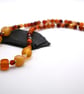 orange agate and lampwork glass beaded necklace - Image 2
