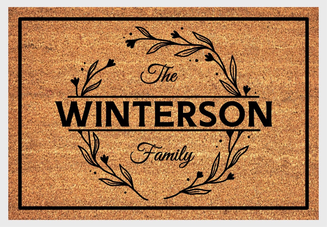 Personalised Surname Door Mat - Customised Family Name Welcome Mat - 3 Sizes