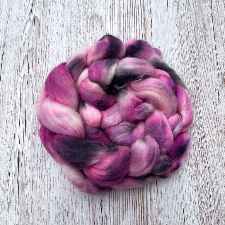 Merino Hand Dyed Spinning Fibre Dark Fairy 100g