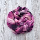Merino Hand Dyed Spinning Fibre Dark Fairy 100g