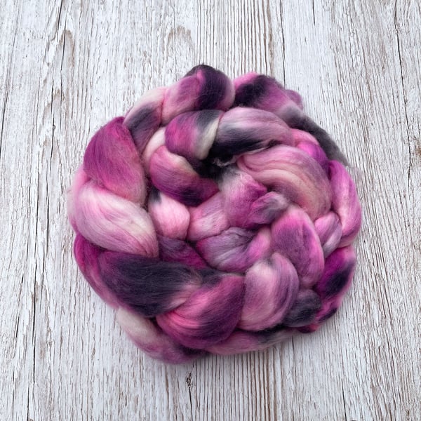 Merino Hand Dyed Spinning Fibre Dark Fairy 100g