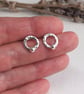 Earrings - Little Silver hoop ring stud earrings - Image 7