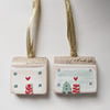 Set of 2 Painted Christmas House Hanging Decorations
