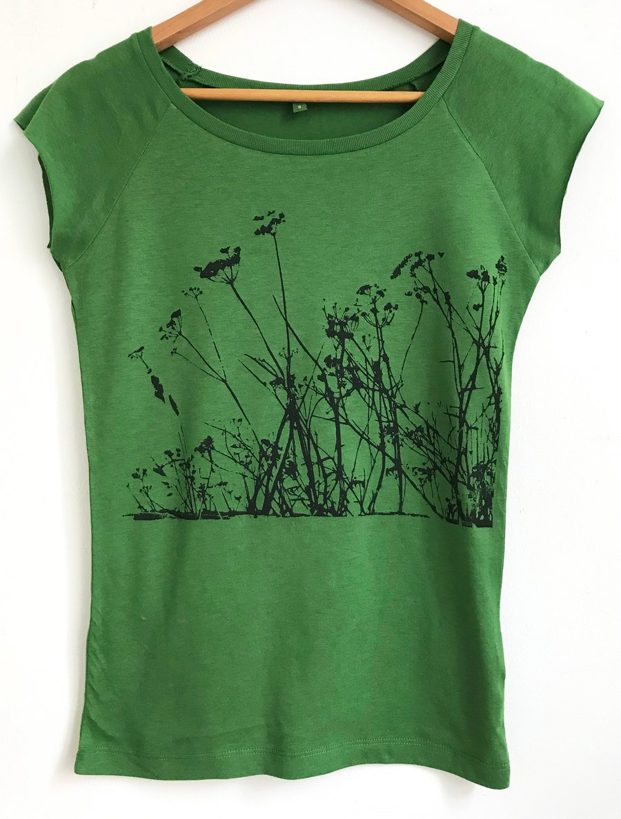 Wild Meadow Women's green bamboo organic cotton ethical T shirt 