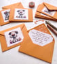 Handcrafted Dog small Envelopes, Orange Small Notelets inserts, Scrapbooks - Image 2