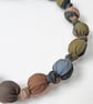 Khaki, Brown, Grey & Black Liberty Print Fabric Necklace - Uncle E - Image 2