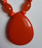 Orange And Gold Pendant Necklace And Matching Earrings - Image 3