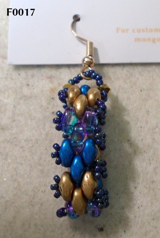 Brickwork-pattern bead earrings (customisable)