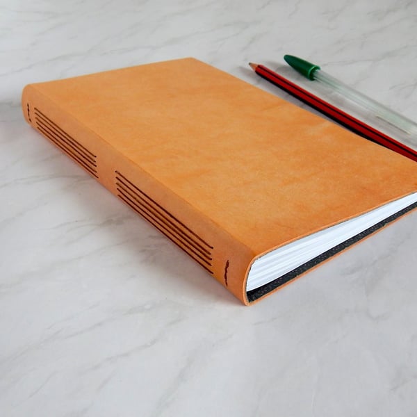 Italian Leather Journal, Sketchbook. Hand bound book, long stitch binding. 