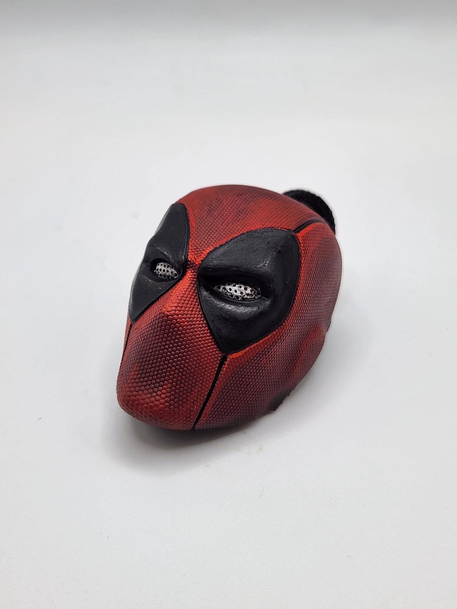 Deadpool Mask Rear View Mirror Charm 3D Printed Hand-Painted Car Accessory