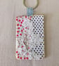 Slow-Stitch Key Fob - Polka Dot & Lace - Image 3