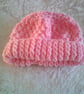 Raspberry Pink Baby Aran Hat - Image 1