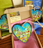Summer Floral Hand-painted Slate Heart hanger by Jackie Reynolds - Image 5