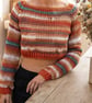Handmade Athena Lattice Crop Top: Sunset Colour-Flow Boho Jumper