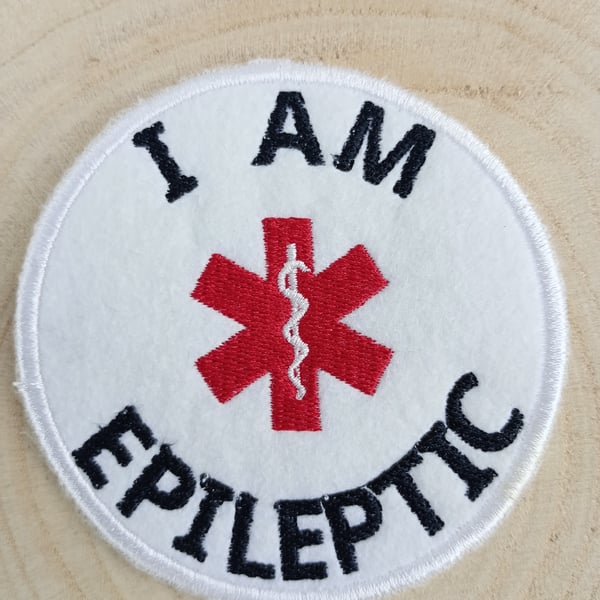 Epileptic Medical Alert Badge - Sew on or Glue on Epileptic Awareness Patch