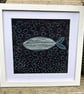 Hand embroidered fish in the sea. - Image 1