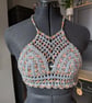 XS handmade crochet halter neck bralette top adjustable 