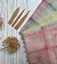 Hand Printed Organic Cotton Oblong Cushion - FOLKI - Rose Pink - Image 8