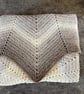 White and taupe baby blanket, crocheted baby blanket, newborn gift, unisex - Image 8