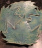 Handmade ceramic matt turquoise  blue leaf dish decoration  - Image 1