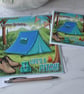 Birthday Blue Tent Forest Camping Life's A Pitch 3D Luxury Handmade Cards - Image 1