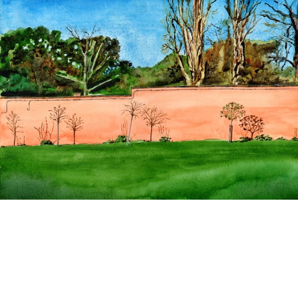 Cannizaro Park. Signed, original watercolour painting