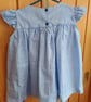 Smocked blue striped girls dress - Image 2