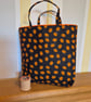 Reusable Halloween trick or treat bag:black with pumpkins - Image 2