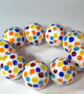 Handmade spotty patterned lamp work glass beads - Image 1