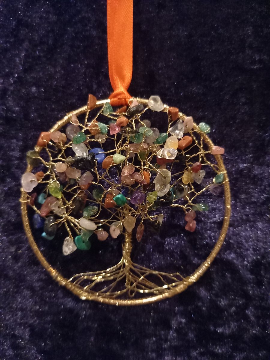   Mixed crystals tree of life bangle hanger 