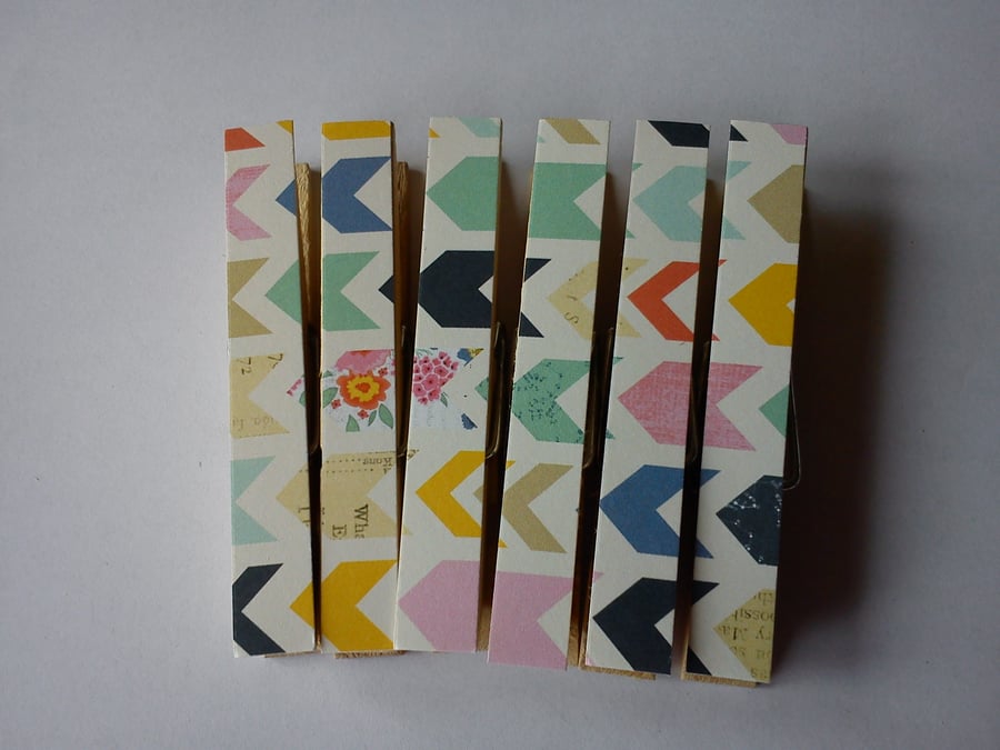 Mint multi chevron magnetic pegs fridge magnets memo peg