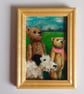 Teddy Bears Miniature Oil Painting - Look to the Sky - Image 3