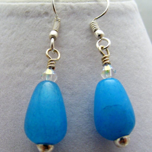 Turquoise Jade Gemstone Drop Earrings