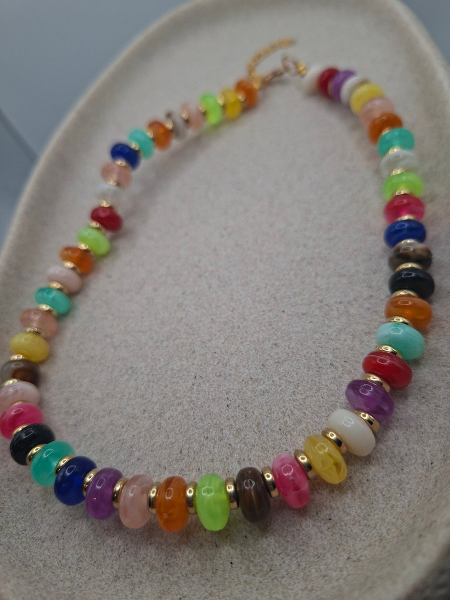 Rainbow Glow Beaded Necklace
