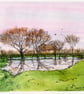 The Lower Pond, Maldon Road, Steeple, Essex. Original Watercolour - Image 3