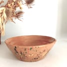 thrown pottery footed Bowl, Multicolored flecks, food Serving, artisan food bowl