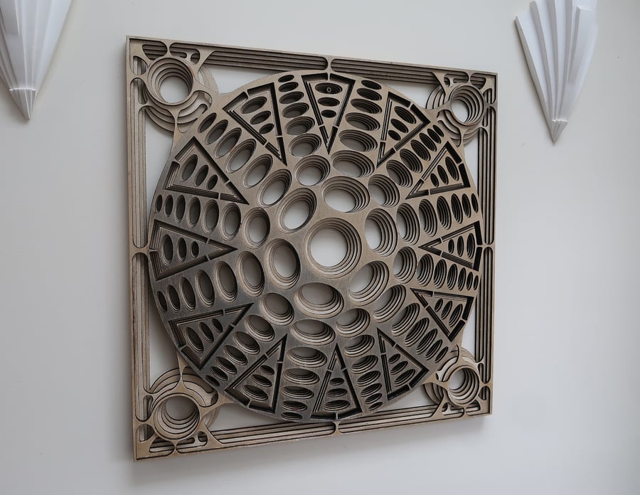 Laser cut, wall hanging, work of art, multi layer, stereowood