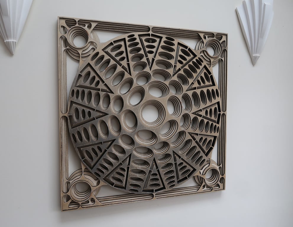 Laser cut, wall hanging, work of art, multi layer, stereowood