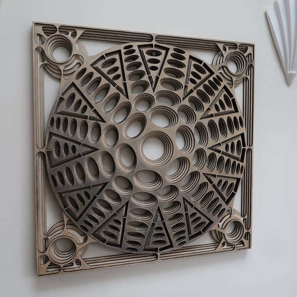 Laser cut, wall hanging, work of art, multi layer, stereowood