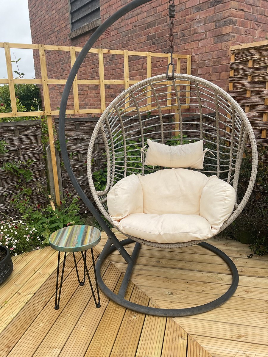 Bespoke 30 cm Round Outdoor Coastal Cottage Side Coffee Table Sandy Cove Pastels