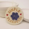 Ceramic decoration with flower button Simple Pleasures