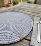Boho Crochet Placemat Coaster Round Polyester Table Decor Christmas Gift  12 inc